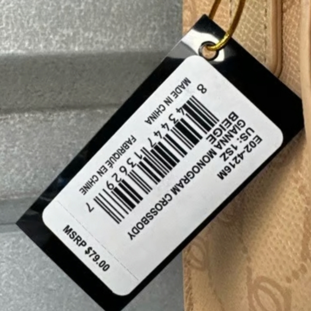 Bebe Gianna Monogram Crossbody Beige NWT - Picture 4 of 6